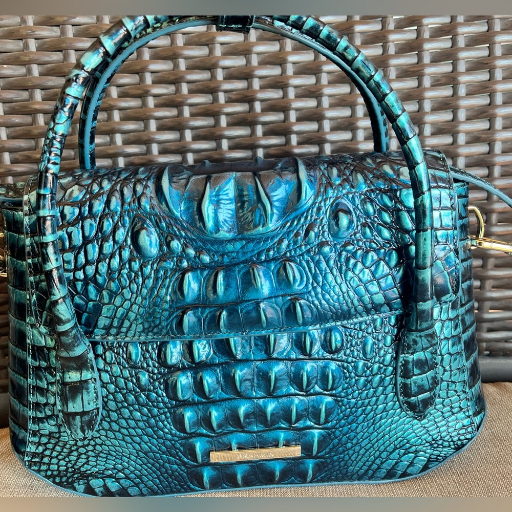 NWT Brahmin ESTELLE in BLUE PATINA Satchel